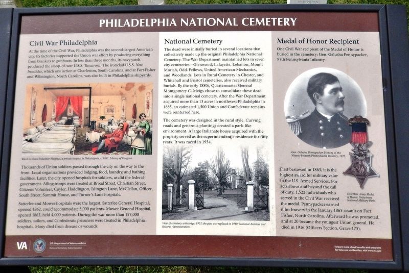 Philadelphia National Cemetery Marker image. Click for full size.