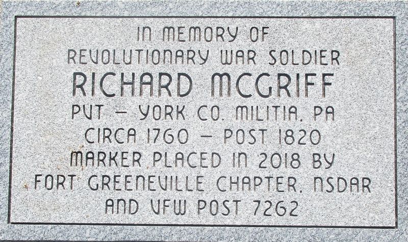 Richard McGriff Marker. Click for full size. Richard McGriff Marker image. Click for full size.