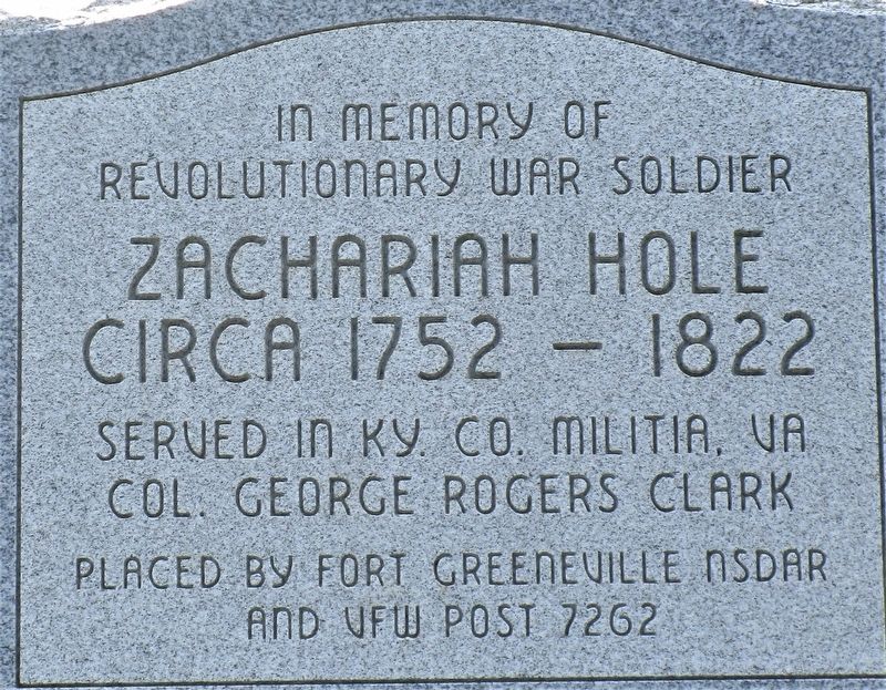 Zachariah Hole Marker image. Click for full size.