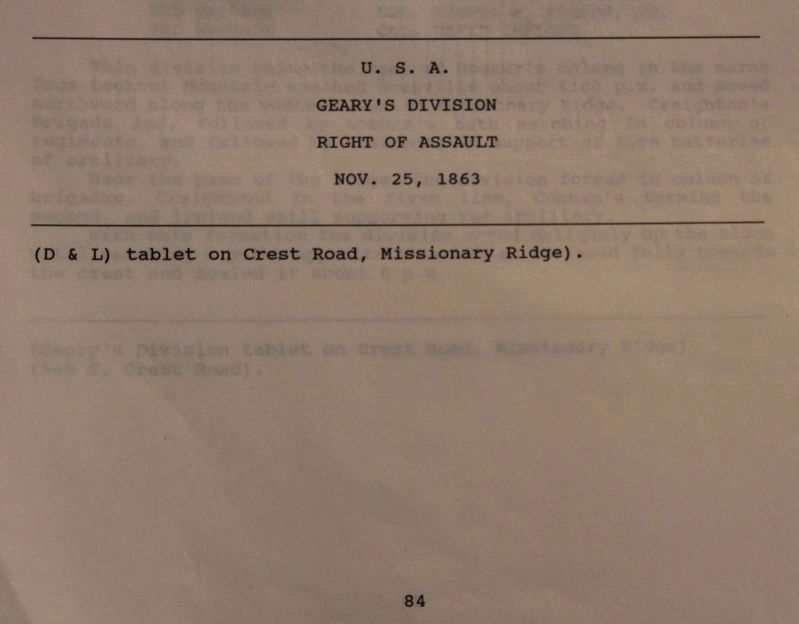 Geary's Division Marker. Click for full size. Geary's Division Marker image. Click for full size.