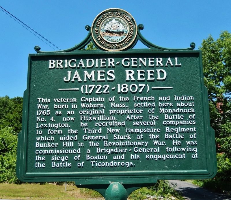 Brigadier General James Reed Marker image. Click for full size.