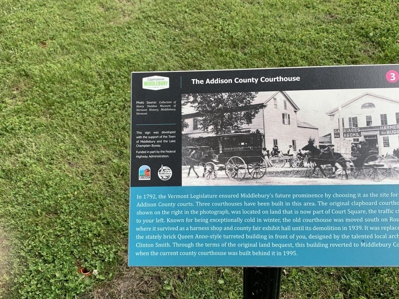The Addison County Courthouse Marker image. Click for full size.