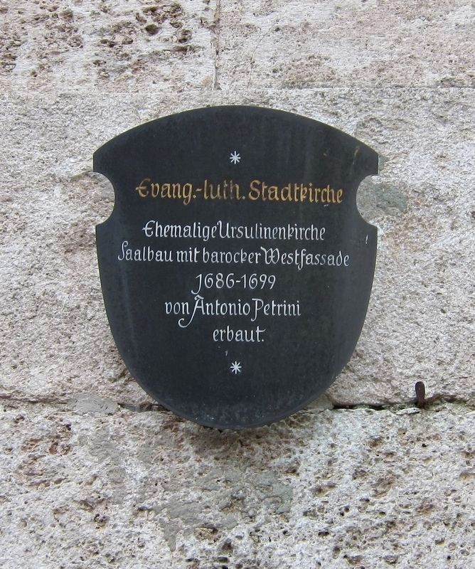 Evang.-luth. Stadtkirche / Protestant Lutheran City Church Marker image. Click for full size.