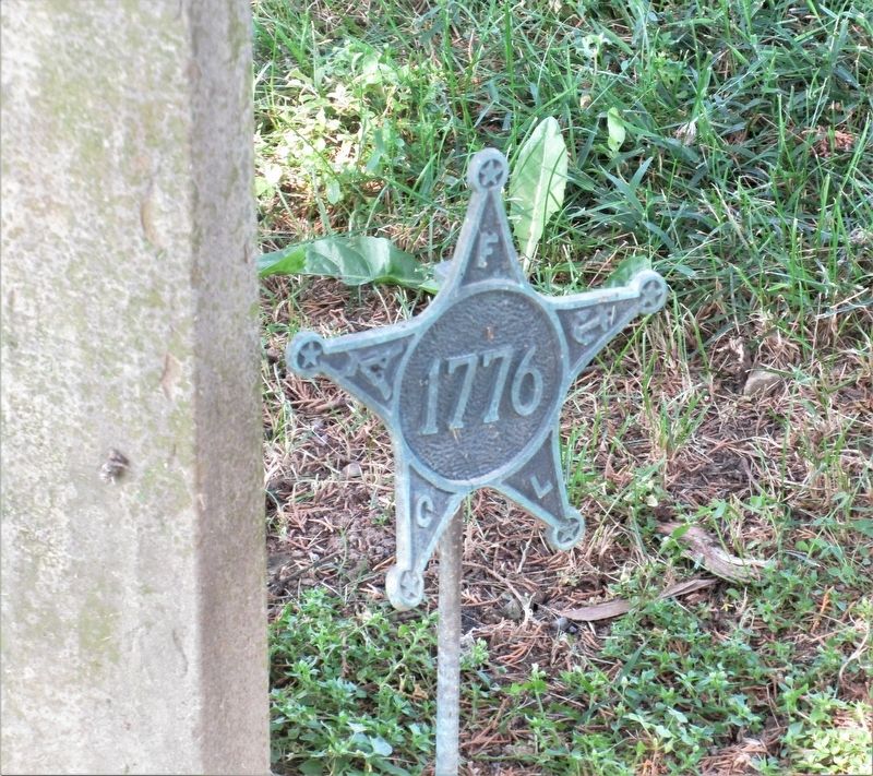 The Revolutionary War Veteran flag holder. Click for full size. The Revolutionary War Veteran flag holder image. Click for full size.