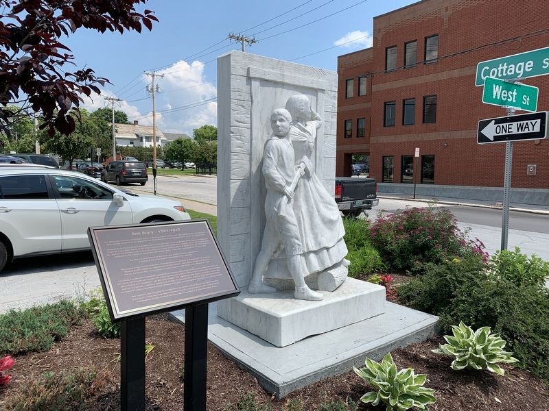 Ann Story Marker and Statue image. Click for full size.