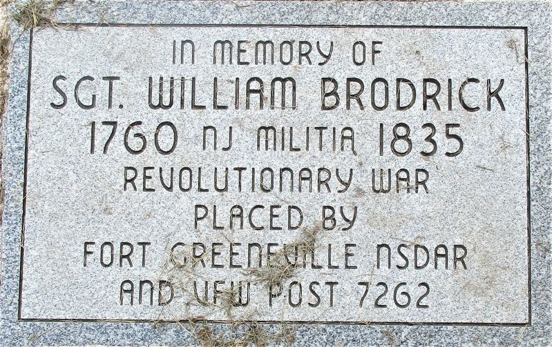 Sgt William Brodrick Marker image. Click for full size.