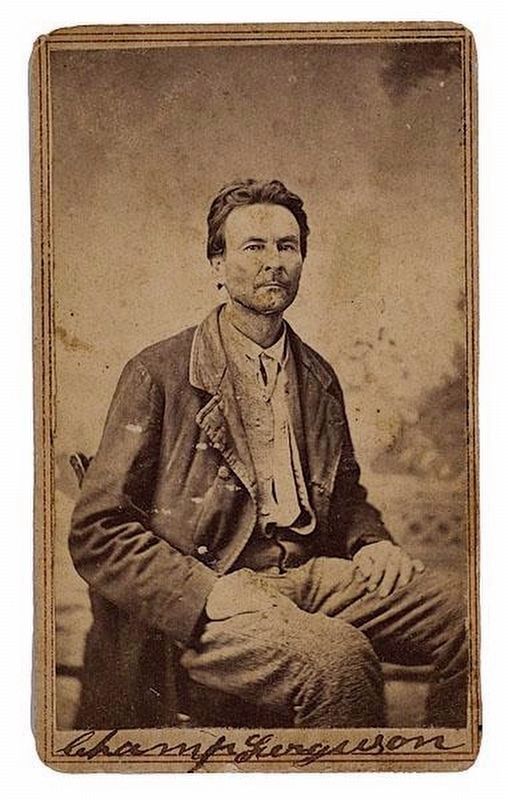 Samuel "Champ" Ferguson after being captured by Union after the American Civil War in 1865. image. Click for full size.