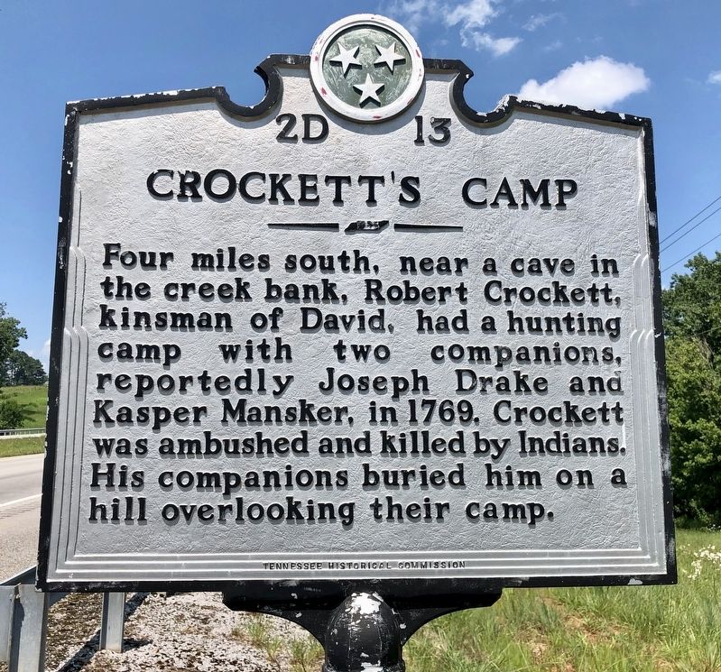 Crockett's Camp Marker image. Click for full size.