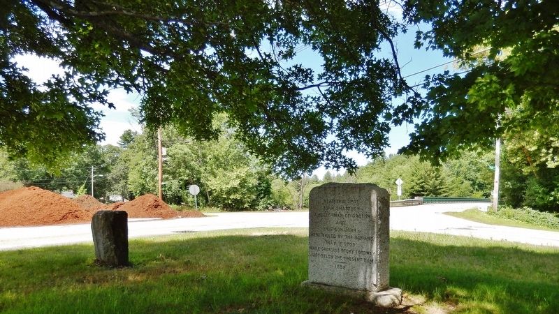 John Shattuck Marker (<i>wide view � south side � Main Street/Fitchs Bridge Road in background</i>) image. Click for full size.