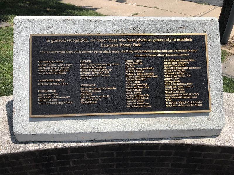 Dedication plaque on the grounds of the park image. Click for full size.