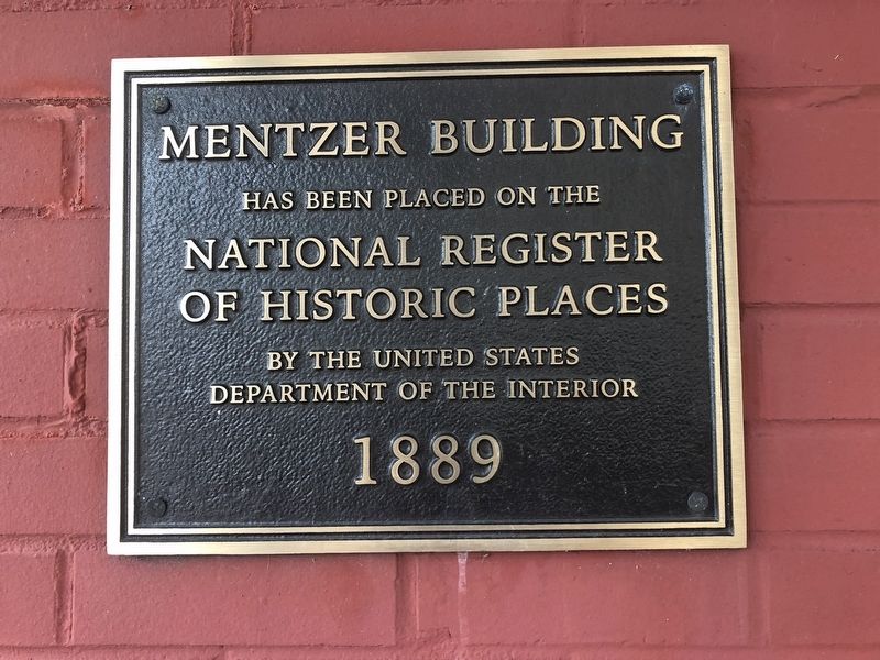 Mentzer Building Marker image. Click for full size.