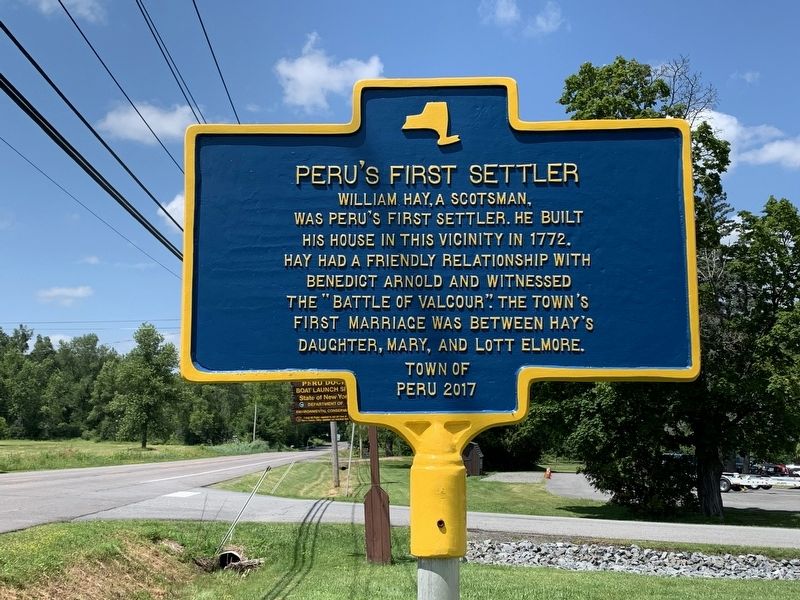 Perus First Settler Marker. Click for full size. Perus First Settler Marker image. Click for full size.