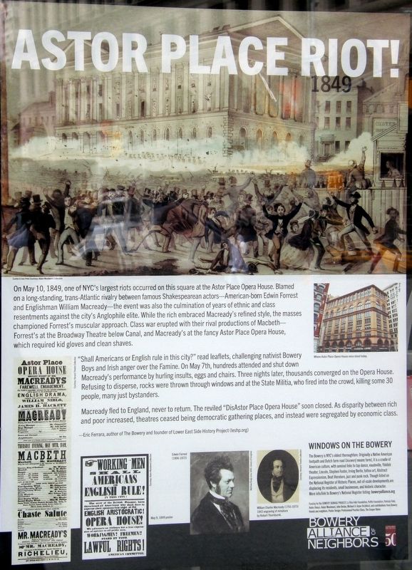 Astor Place Riot! Marker image. Click for full size.