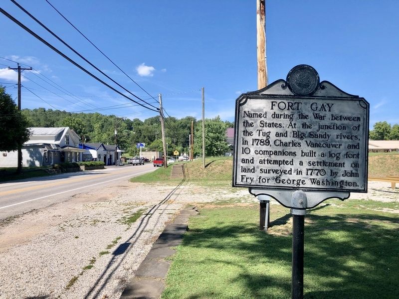 Fort Gay Marker looking easterly on Court Street. image. Click for full size.