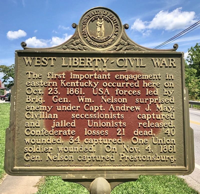 West Liberty~Civil War Marker. Click for full size. West Liberty~Civil War Marker image. Click for full size.