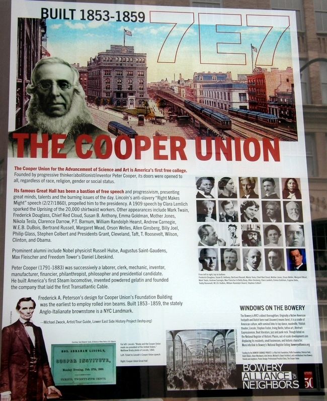 The Cooper Union Marker image. Click for full size.