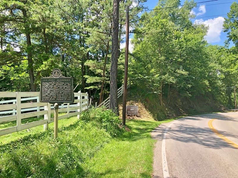 Ivy Point Skirmishes Marker looking north on West Maple Street. image. Click for full size.