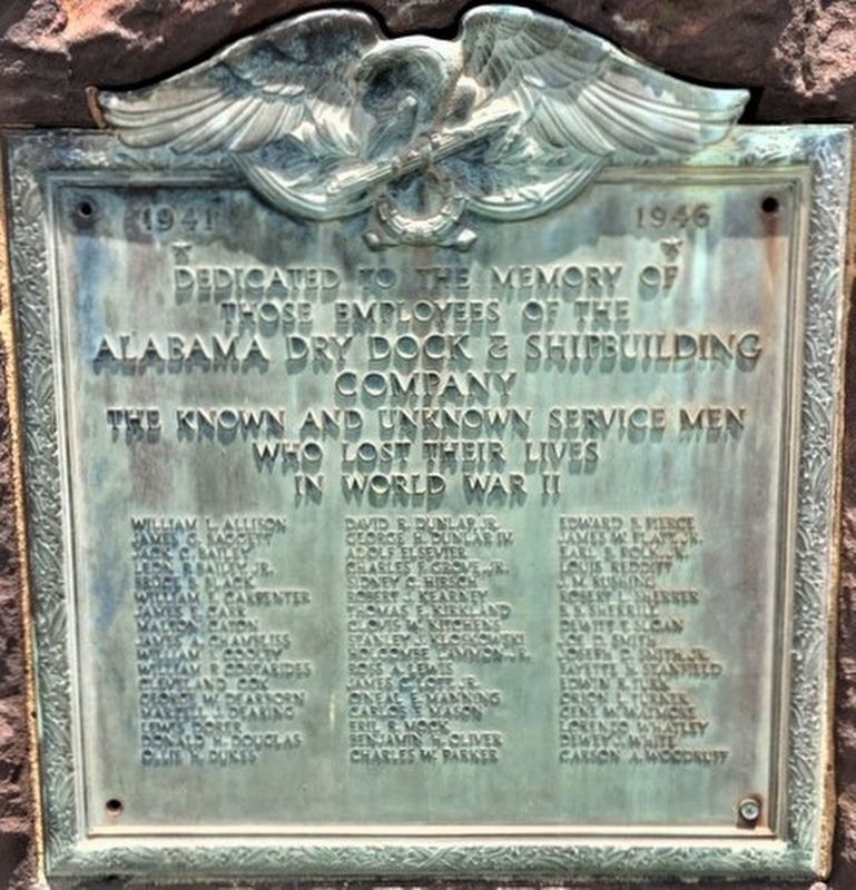 Alabama Dry Dock & Shipbuilding Company Marker image. Click for full size.