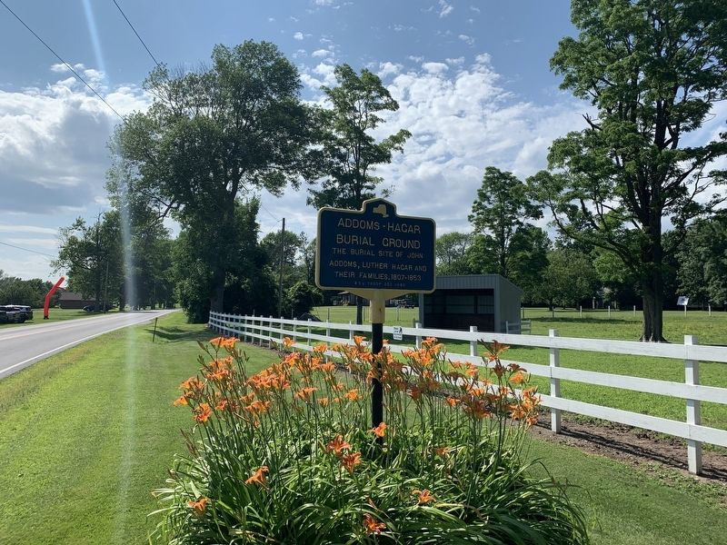 Addoms - Hagar Burial Ground Marker. Click for full size. Addoms - Hagar Burial Ground Marker image. Click for full size.