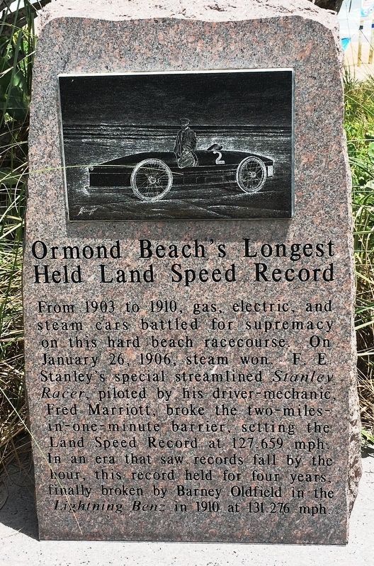 Ormond Beach’s Longest Held Land Speed Record Marker image. Click for full size.