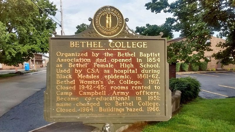 Bethel College Marker. Click for full size. Bethel College Marker image. Click for full size.