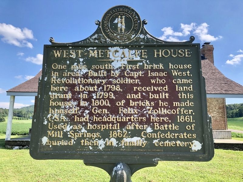 West-Metcalfe House Marker image. Click for full size.