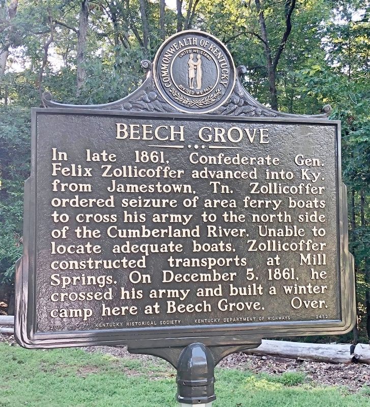 Beech Grove Marker image. Click for full size.