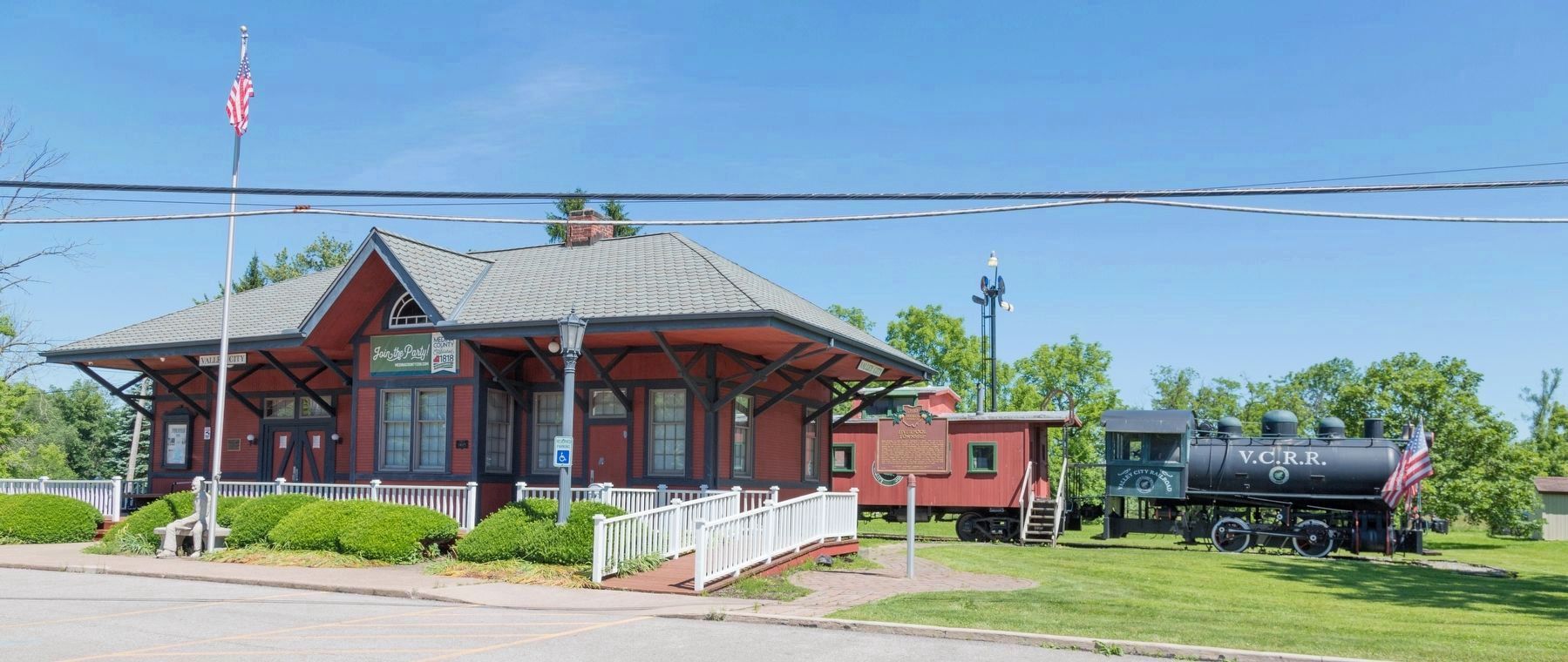 Valley City Depot and Marker image. Click for full size.