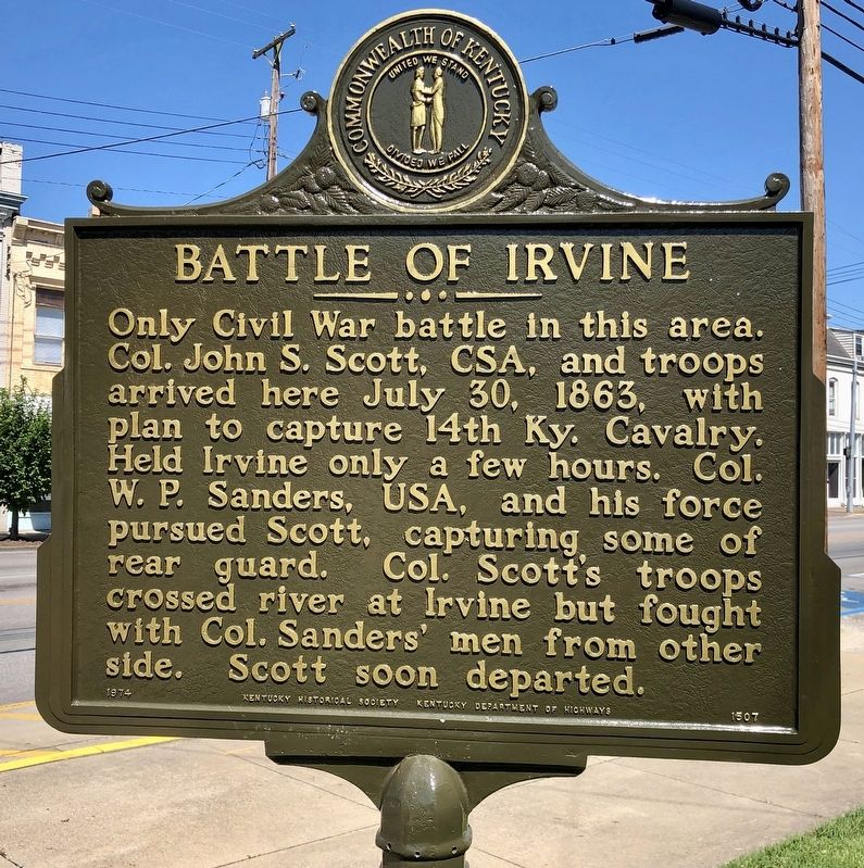 Battle of Irvine Marker image. Click for full size.