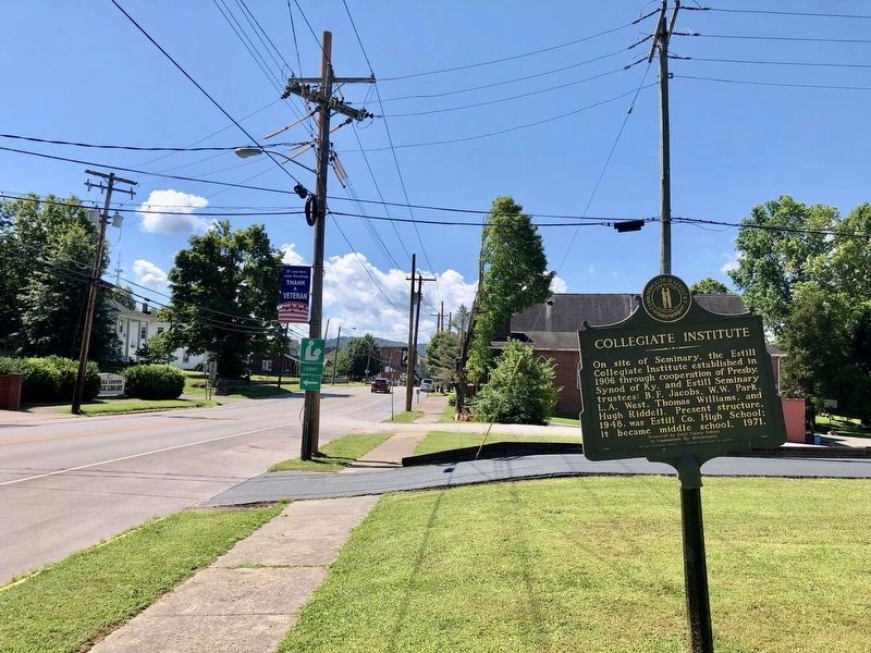 View of marker looking south on Main Street (KY-89). image. Click for full size.