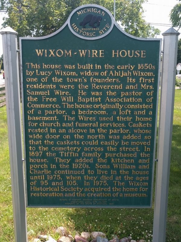 Wixom-Wire House Marker image. Click for full size.