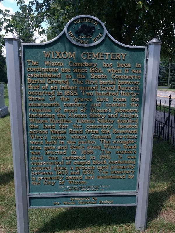 Wixom Cemetery Marker image. Click for full size.