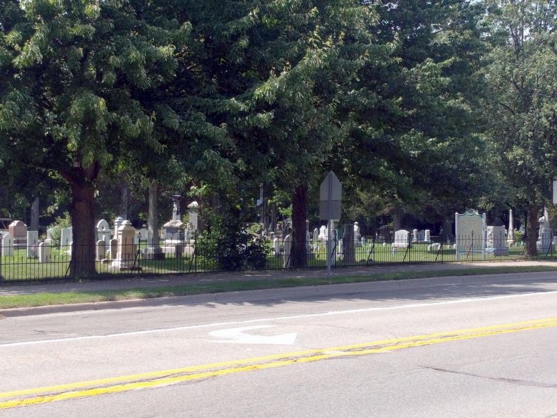 Wixom Cemetery, Marker, and Fence Along Wixom Road image. Click for full size.