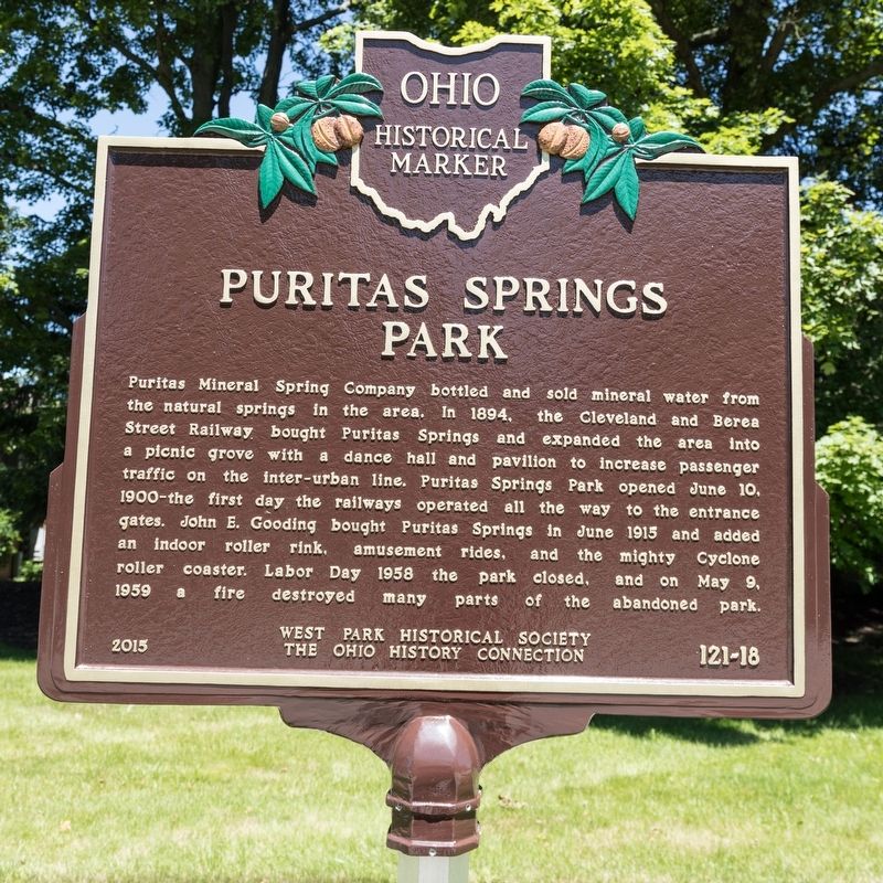 Puritas Springs Park side of marker image. Click for full size.