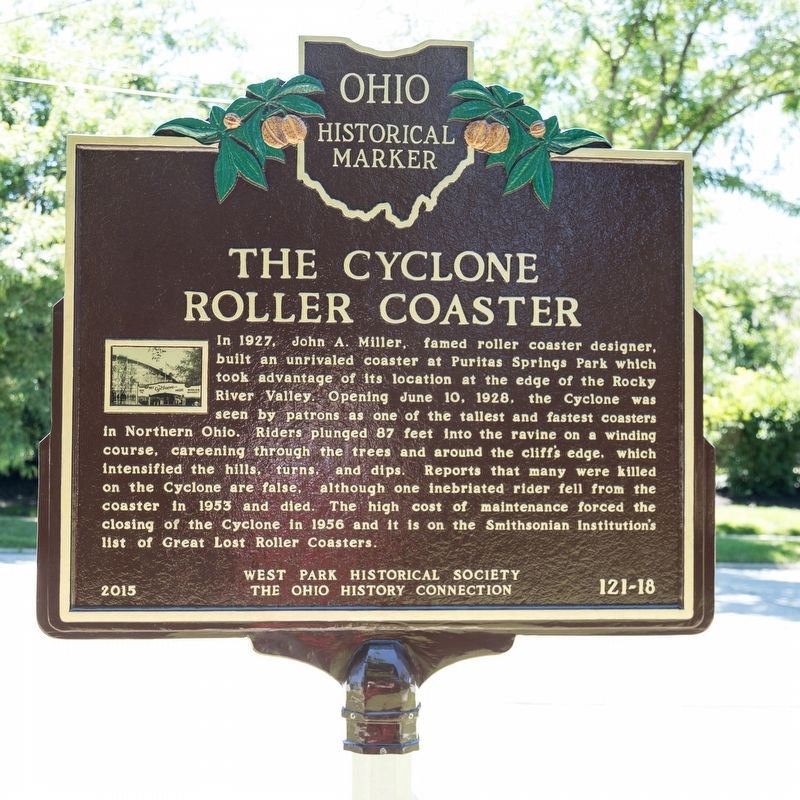 The Cyclone Roller Coaster side of marker image. Click for full size.