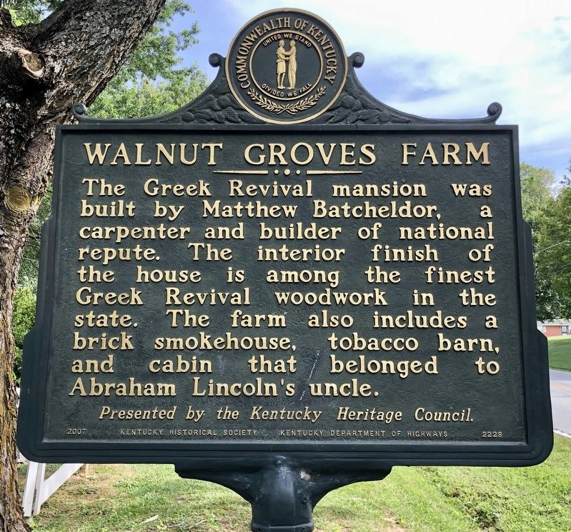 Walnut Groves Farm Marker (reverse) image. Click for full size.