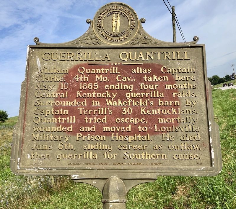 Guerrilla Quantrill Marker image. Click for full size.