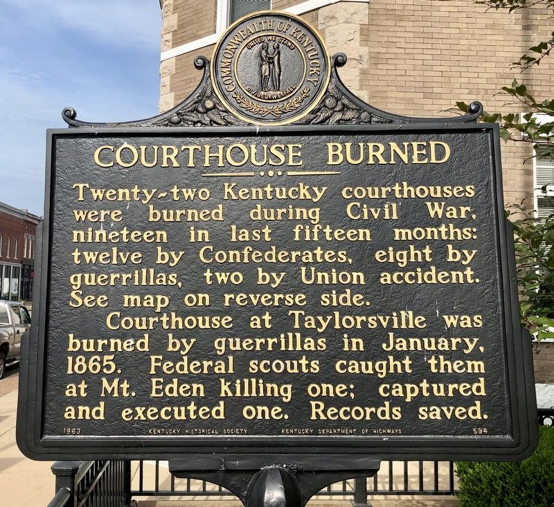 Courthouse Burned Marker image. Click for full size.