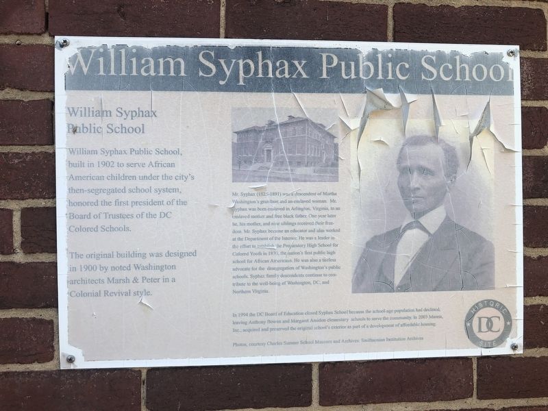 William Syphax Public School Marker image. Click for full size.