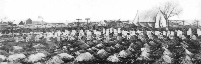 Marker detail: Soldiers' graves near General Hospital,<br>City Point, Va., c. 1863 image. Click for full size.