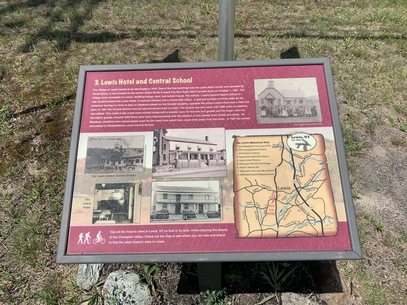 Lewis Hotel and Central School Marker image. Click for full size.