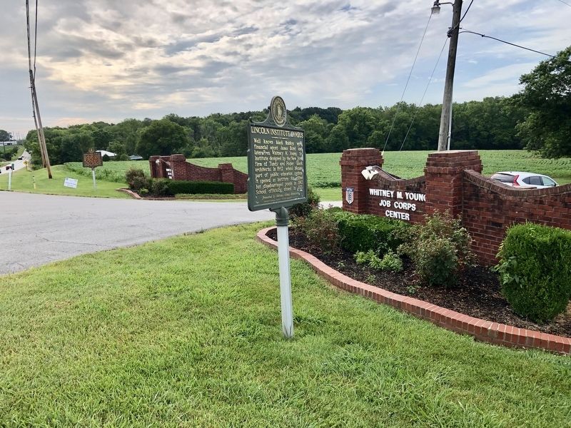 Marker at entrance to Job Corps Center. image. Click for full size.