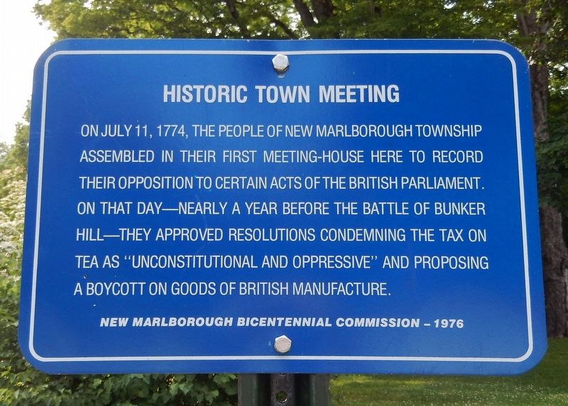 Historic Town Meeting Marker image. Click for full size.