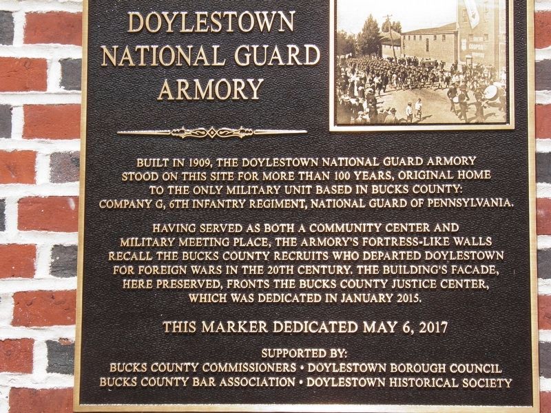 Doylestown National Guard Armory Marker image. Click for full size.