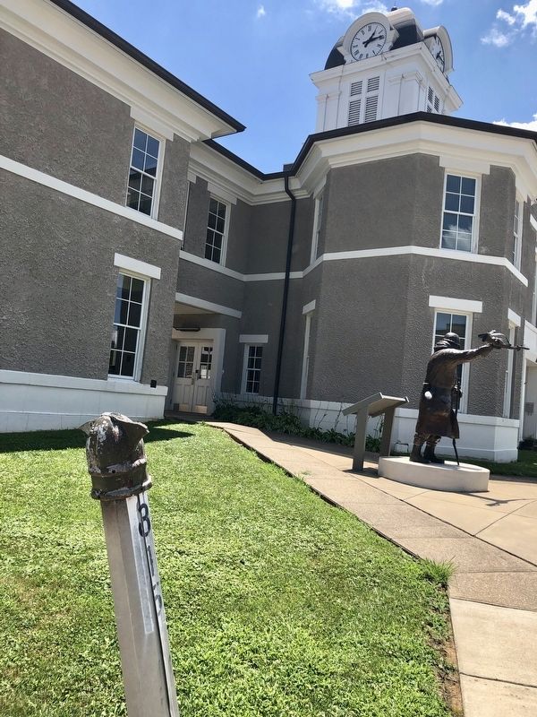 View towards courthouse showing only marker pole left.. Click for full size. View towards courthouse showing only marker pole left. image. Click for full size.