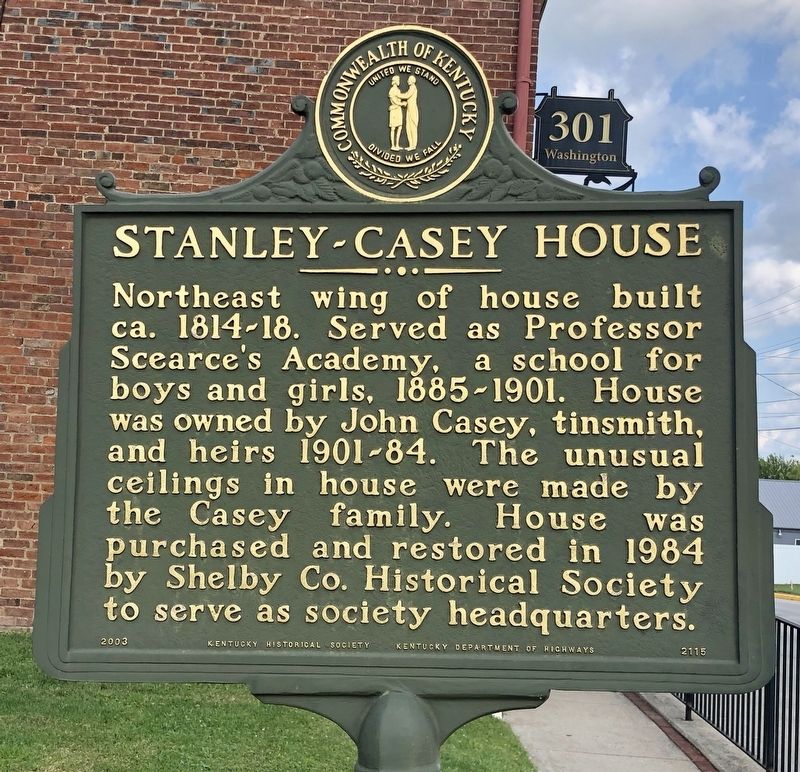 Stanley-Casey House Marker image. Click for full size.