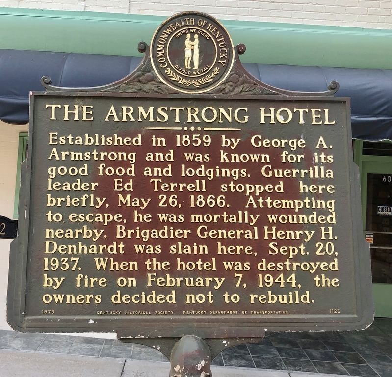 The Armstrong Hotel Marker image. Click for full size.