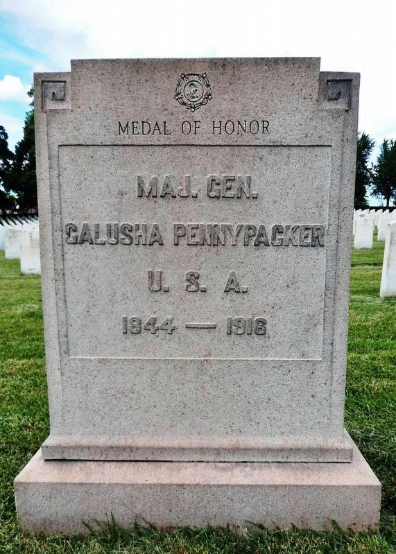 Galusha Pennypacker Headstone<br>(<i>located about 20 feet northwest of the marker</i>) image. Click for full size.