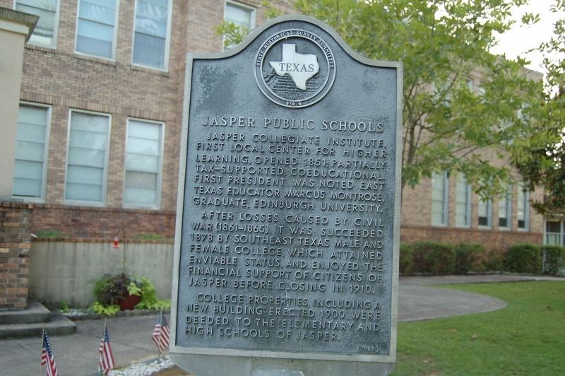 Jasper Public Schools Marker image. Click for full size.