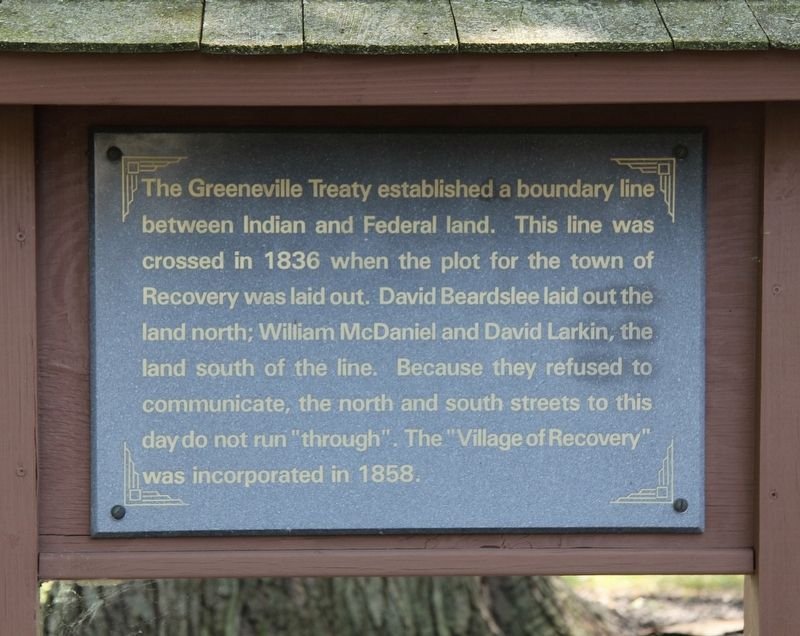 The Greeneville Treaty Boundary Line Marker image. Click for full size.